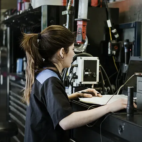 female electrician at work