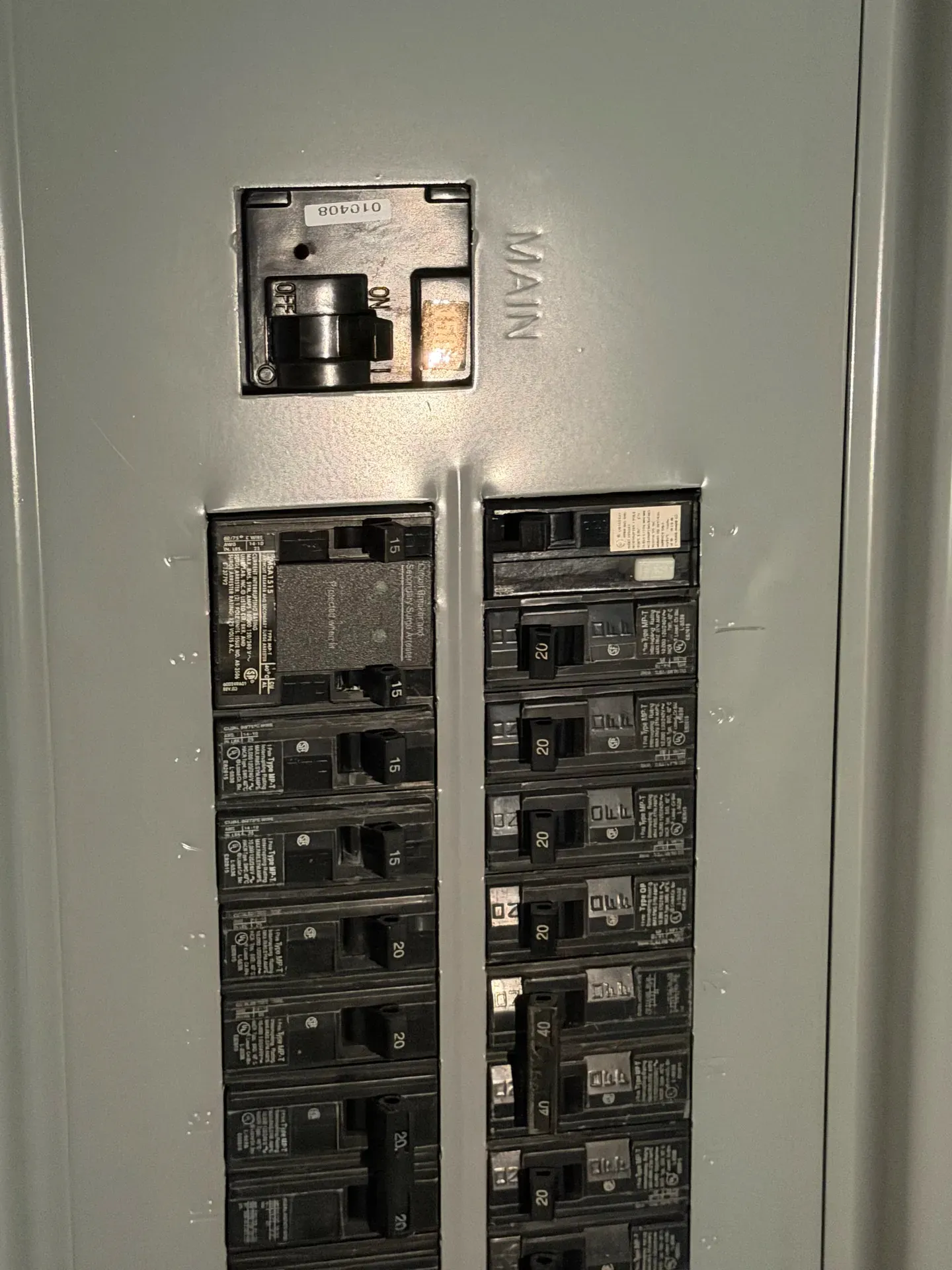 Residential breaker panel with whole-house surge protector